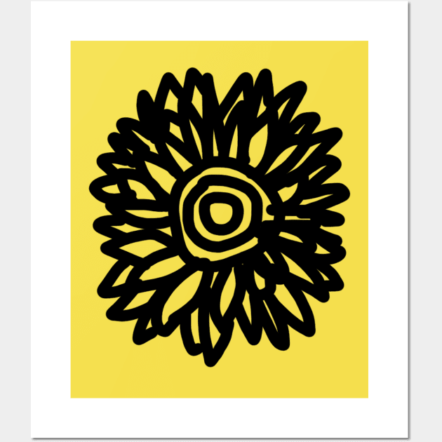 Sunflower Nature Art Abstract Wall Art by ellenhenryart